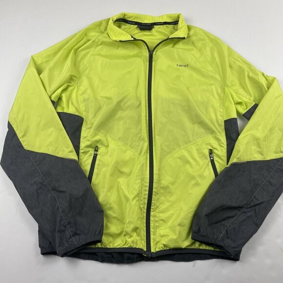 Hind Running Windbreaker Jacket Men’s S Neon Yellow Full Zip Two Pocket Hi-viz - Picture 2 of 9